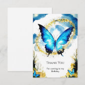 Pastel Boho Butterfly Verjaardag Bedankkaart (Voorkant / Achterkant)