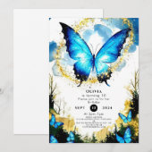 Pastel Boho Butterfly Verjaardag Kaart (Voorkant / Achterkant)