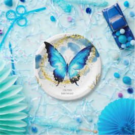 Pastel Boho Butterfly Verjaardag Papieren Bordje