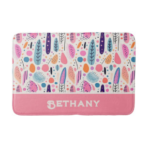 Pastel BOHO Chic Botanische Patroon Aangepaste naa Badmat