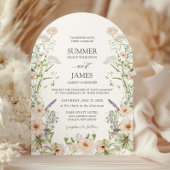 Pastel Boho Chic Wildflower Tuin Bloemen Huwelijk Kaart
