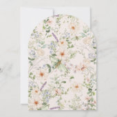 Pastel Boho Chic Wildflower Tuin Bloemen Huwelijk Kaart (Achterkant)