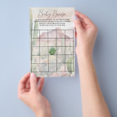 Pastel Boho Desert Cactus Baby shower Bingogame Flyer (Hand)