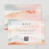 Pastel Boho Desert Wedding Details RSVP Kaartje (Voorkant / Achterkant)