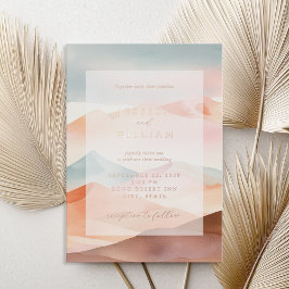 Pastel Boho Desert Wedding Folie Uitnodiging