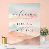 Pastel Boho Desert Wedding Welkom Acryl Bord (Huwelijk)