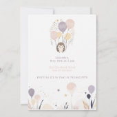 Pastel Boho Egel en Ballonnen Verjaardag Kaart (Achterkant)