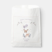 Pastel Boho Fawn en ballonnen Verjaardag Bedankzakje (Voorkant)