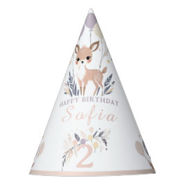 Pastel Boho Fawn en ballonnen Verjaardag Feesthoedjes