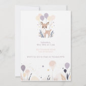 Pastel Boho Fawn en ballonnen Verjaardag Kaart (Achterkant)