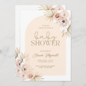 Pastel Boho Floral Arch Baby shower Uitnodiging (Voorkant / Achterkant)