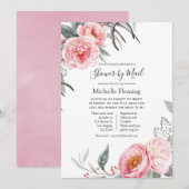 Pastel Boho Floral Baby of Vrijgezellenfeest per p Kaart (Voorkant / Achterkant)