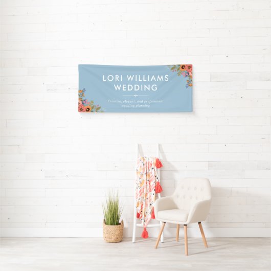 Pastel Boho Floral Bouquets Bedrijfsnaam Spandoek (Insitu)