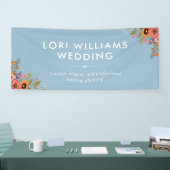 Pastel Boho Floral Bouquets Bedrijfsnaam Spandoek (Beurs)