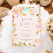 Pastel boho floral waterverf script Sweet 16 Kaart