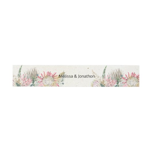 Pastel Boho Floral Wedding Belly Band Uitnodigingen Wikkel (Vlak)