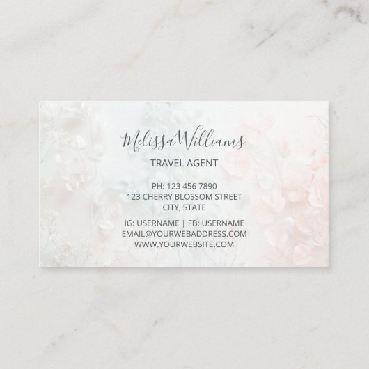 Pastel Boho Flowers Logo Visitekaartje (Achterkant)