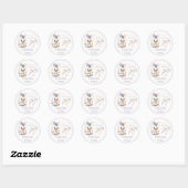 Pastel Boho Fox & Balloons Verjaardag Bedankt Ronde Sticker (Vel)