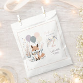 Pastel Boho Fox en Ballonnen Verjaardag Bedankzakje (Geknipt)