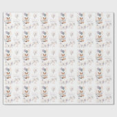 Pastel Boho Fox en Ballonnen Verjaardag Cadeaupapier (Vlak)