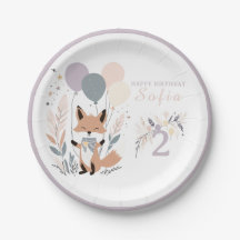 Pastel Boho Fox en Ballonnen Verjaardag