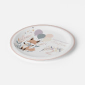 Pastel Boho Fox en Ballonnen Verjaardag Papieren Bordje (Gekanteld)
