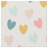 Pastel Boho Hearts-Pinks, Blues, Gold Stof (Close Up)