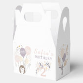Pastel Boho Hedgehog en Ballonnen Verjaardag Bedankdoosjes (Geopend)