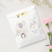 Pastel Boho Hedgehog en Ballonnen Verjaardag Bedankzakje (Gezegeld)