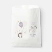 Pastel Boho Hedgehog en Ballonnen Verjaardag Bedankzakje (Voorkant)