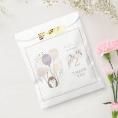 Pastel Boho Hedgehog en Ballonnen Verjaardag Bedankzakje (Gezegeld)