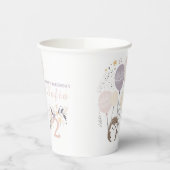 Pastel Boho Hedgehog en Ballonnen Verjaardag Papieren Bekers (Links)