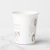 Pastel Boho Hedgehog en Ballonnen Verjaardag Papieren Bekers (Rechts)