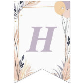 Pastel Boho Hedgehog en Ballonnen Verjaardag Vlaggetjes (Tweede vlag)