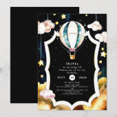 Pastel Boho Hete Luchtballon Verjaardag Kaart (Voorkant / Achterkant)