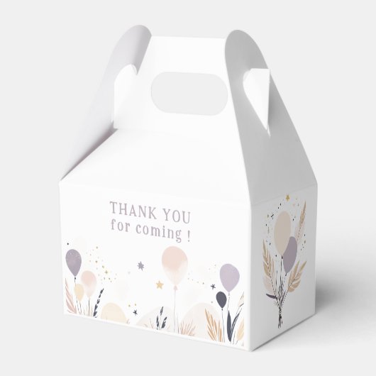 Pastel Boho Konijn en Ballonnen Verjaardag Bedankdoosjes (Achterkant)