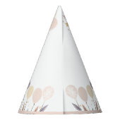 Pastel Boho Konijn en Ballonnen Verjaardag Feesthoedjes (Achterkant)