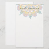 Pastel BoHo Mandala Aangepaste schrijfbenodigdhede Briefpapier (Voorkant / Achterkant)