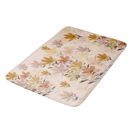 Pastel Boho Mosterd Geel Wildflowers Badmat