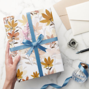 Pastel Boho Mosterd Geel Wildflowers Cadeaupapier
