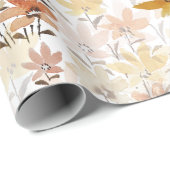 Pastel Boho Mosterd Geel Wildflowers Cadeaupapier (Rol Hoek)