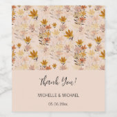 Pastel Boho Mosterd Geel Wildflowers Wijn Etiket (Enkel label)