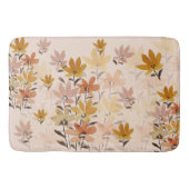 Pastel Boho Mosterd Gele Wilde Bloemen Badmat (Voorkant)