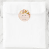 Pastel Boho Mosterd Gele Wilde Bloemen Ronde Sticker (Tas)