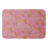 Pastel Boho Mosterd Roze Wildflowers Badmat (Voorkant)