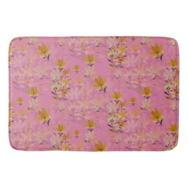 Pastel Boho Mosterd Roze Wildflowers Badmat