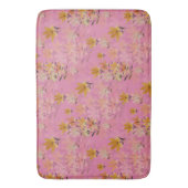 Pastel Boho Mosterd Roze Wildflowers Badmat (Voorkant Verticaal)
