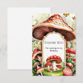 Pastel Boho Mushroom Verjaardag Bedankkaart (Voorkant / Achterkant)