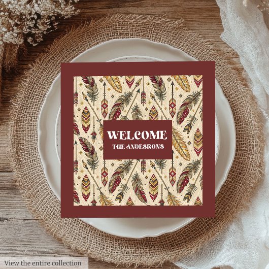Pastel Boho Napkins Classic Tribal Custom Name Servet