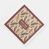 Pastel Boho Napkins Classic Tribal Custom Name Servet (Hoek)